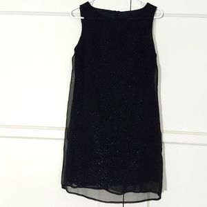 French Black Sequins Dress